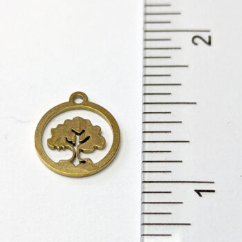 Stainless Steel Delicate Hollow Tree Hoop Charm Gold - Image 2