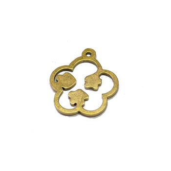 Stainless Steel Delicate Hollow Flower with Flowers Charm Gold