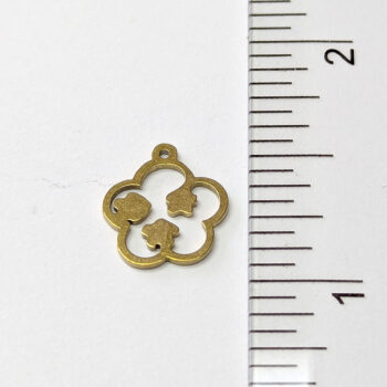 Stainless Steel Delicate Hollow Flower with Flowers Charm Gold - Image 2