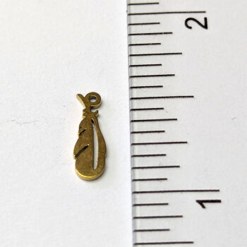 Stainless Steel Delicate Hollow Feather Charm Gold - Image 2