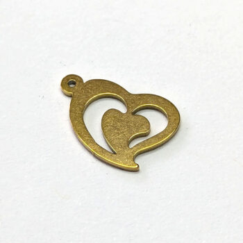 Stainless Steel Delicate Hollow Angle Heart Charm Gold