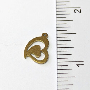 Stainless Steel Delicate Hollow Angle Heart Charm Gold - Image 2