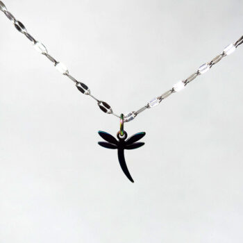 Stainless Steel Dainty Dragonfly Rainbow Necklace - Image 5