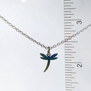 Stainless Steel Dainty Dragonfly Rainbow Necklace - Image 3