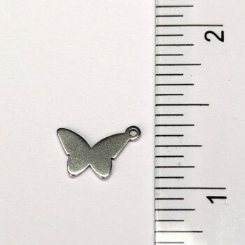 Stainless Steel Delicate Solid Angle Butterfly Charm Silver - Image 2