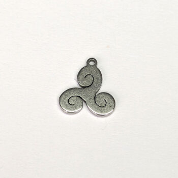 Stainless Steel Delicate Modern Triple Swirl Charm Silver