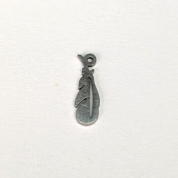 Stainless Steel Small Delicate Feather Charm Silver