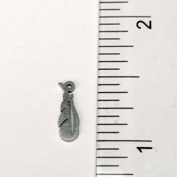 Stainless Steel Small Delicate Feather Charm Silver - Image 2