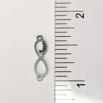 Stainless Steel Delicate Infinity LOVE Connector Charm Silver - Image 2