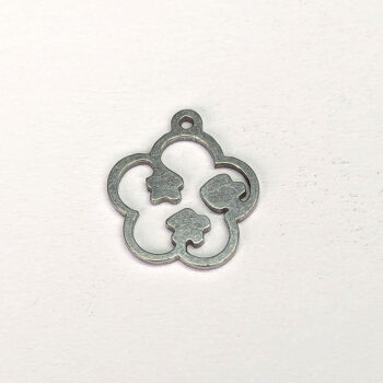 Stainless Steel Delicate Hollow Flower with Flowers Charm Silver