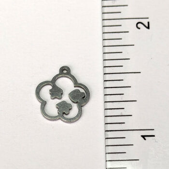 Stainless Steel Delicate Hollow Flower with Flowers Charm Silver - Image 2