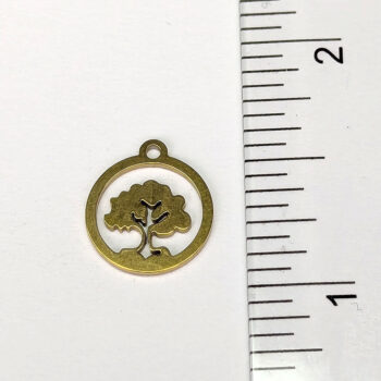 Stainless Steel Delicate Hollow Tree Hoop Charm Gold - Image 4