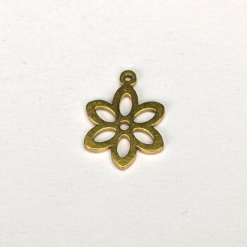 Stainless Steel Delicate Hollow Six Petals Flower Charm Gold - Image 3