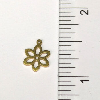 Stainless Steel Delicate Hollow Six Petals Flower Charm Gold - Image 4