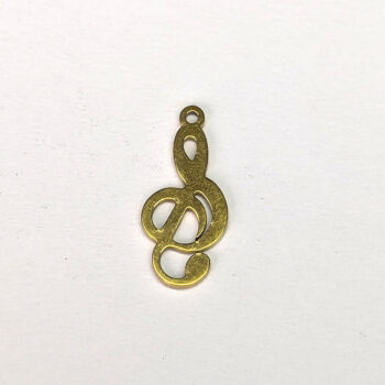 Stainless Steel Delicate Musical Note Treble Clef Charm Gold