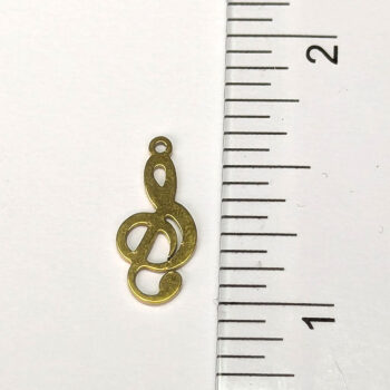 Stainless Steel Delicate Musical Note Treble Clef Charm Gold - Image 2