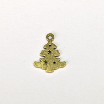 Stainless Steel Delicate Christmas Tree Charm Gold - Image 3