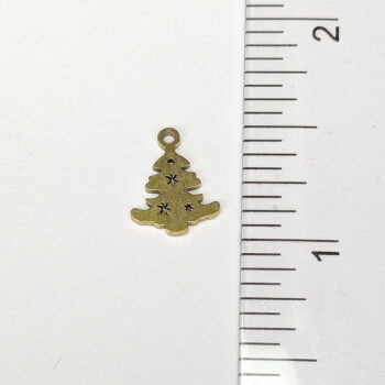 Stainless Steel Delicate Christmas Tree Charm Gold - Image 4