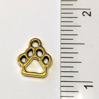 Dog Hollow Paw Print Charm Antique Gold - Image 2