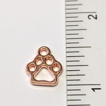 Dog Hollow Paw Print Charm Rose Gold - Image 2