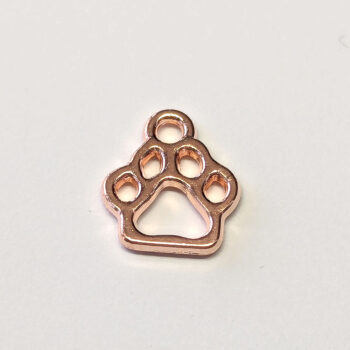 Dog Hollow Paw Print Charm Rose Gold