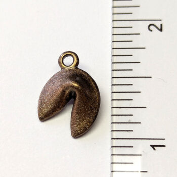 Fortune Cookie Biscuit Charm Antique Bronze - Image 2