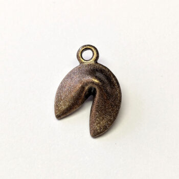 Fortune Cookie Biscuit Charm Antique Bronze