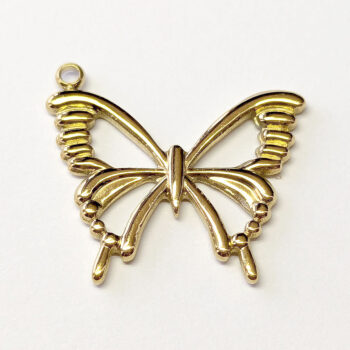 Stainless Steel Hollow Angle Butterfly Charm Gold