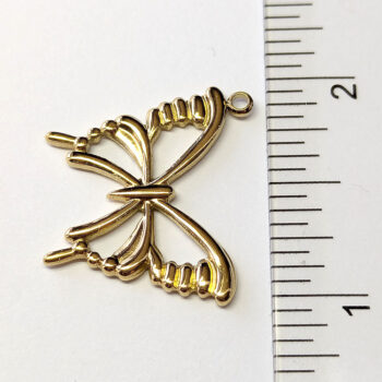 Stainless Steel Hollow Angle Butterfly Charm Gold - Image 2