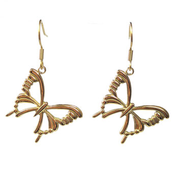 Stainless Steel Hollow Angle Butterfly Gold Earrings