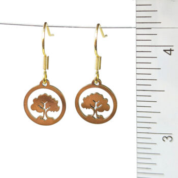 Stainless Steel Delicate Hollow Tree Hoop Gold Earrings - Image 2