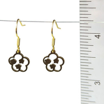 Stainless Steel Delicate Hollow Flower with Flowers Gold Earrings - Image 2