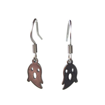 Stainless Steel Delicate Halloween Ghost Silver Earrings