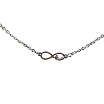 Stainless Steel Delicate Infinity LOVE Connector Silver Bracelet