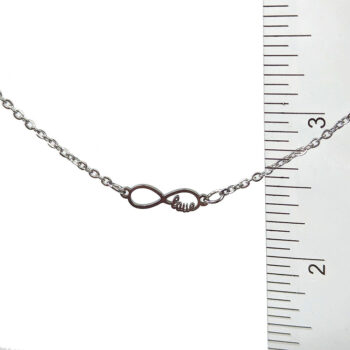 Stainless Steel Delicate Infinity LOVE Connector Silver Bracelet - Image 2