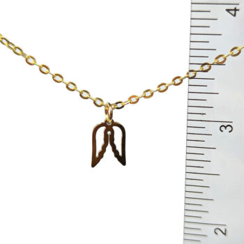 Stainless Steel Delicate Hollow Angel Wings Gold Necklace - Image 3