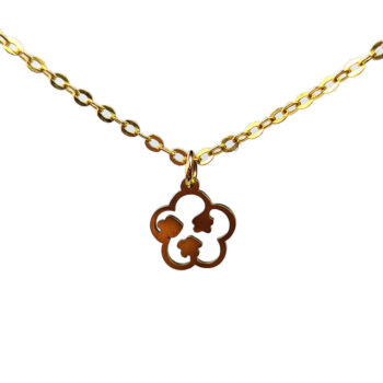 Stainless Steel Delicate Hollow Flower with Flowers Gold Necklace