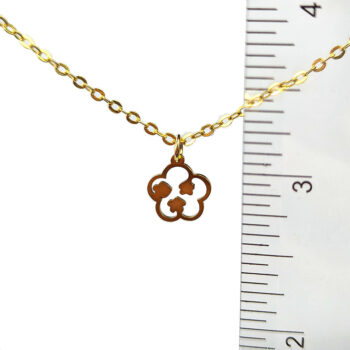 Stainless Steel Delicate Hollow Flower with Flowers Gold Necklace - Image 3