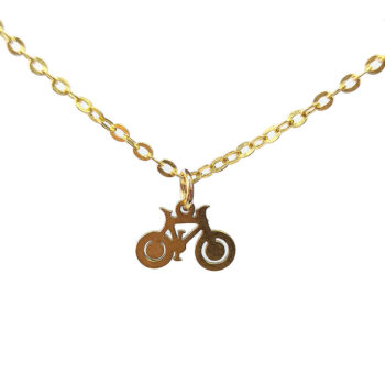 Stainless Steel Delicate Bicycle Bike Gold Necklace