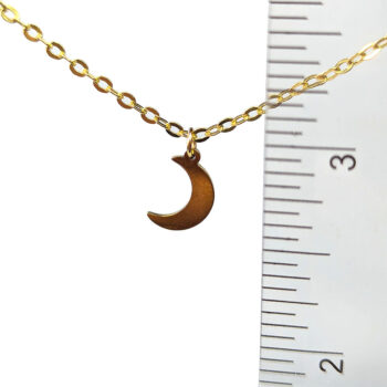 Stainless Steel Delicate Moon Gold Necklace - Image 2