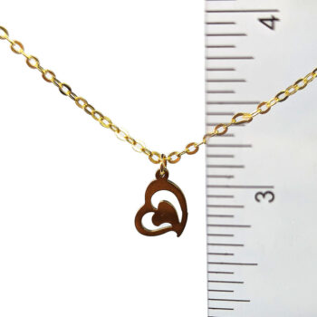 Stainless Steel Delicate Hollow Angle Heart Necklace - Image 2