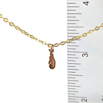 Stainless Steel Delicate Hollow Feather Gold Necklace - Image 2