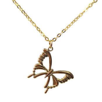 Stainless Steel Hollow Angle Butterfly Gold Necklace