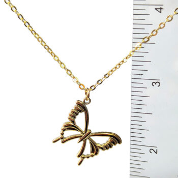 Stainless Steel Hollow Angle Butterfly Gold Necklace - Image 3