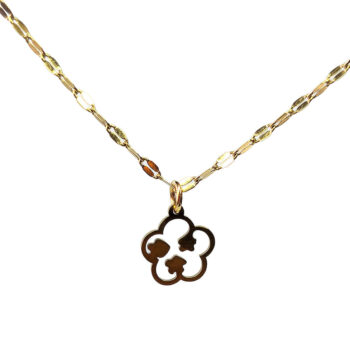 Stainless Steel Delicate Hollow Flower with Flowers Gold Necklace - Image 2