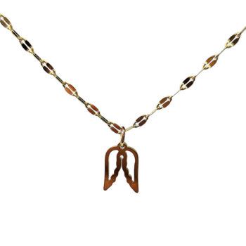 Stainless Steel Delicate Hollow Angel Wings Gold Necklace - Image 2