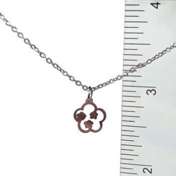 Stainless Steel Delicate Hollow Flower with Flowers Silver Necklace - Image 2