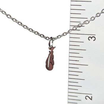 Stainless Steel Small Delicate Feather Silver Necklace - Image 2