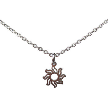 Stainless Steel Delicate Hollow Modern Sun Silver Necklace