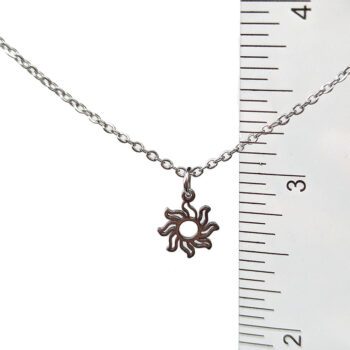 Stainless Steel Delicate Hollow Modern Sun Silver Necklace - Image 2